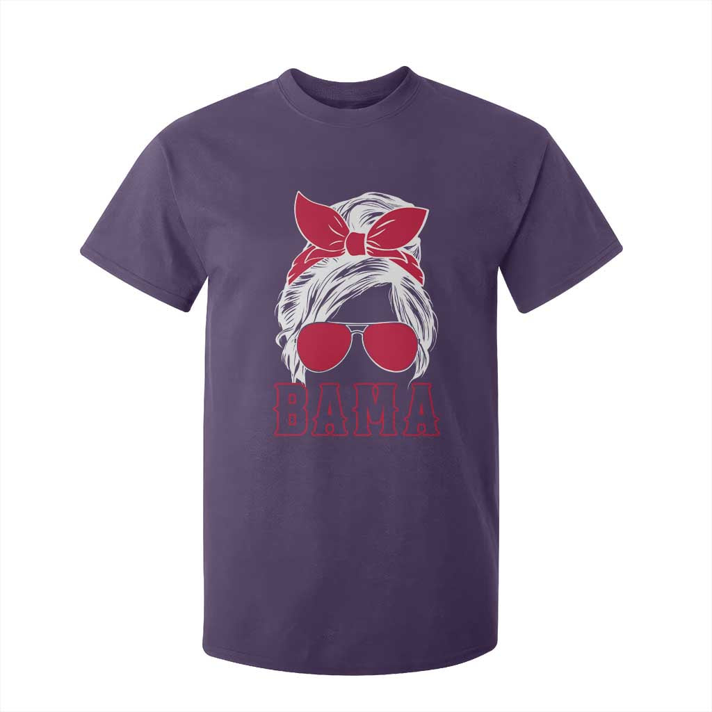 Alabama Fan T Shirt For Kid Bama Football Lover Game Day Messy Bun TS10 Purple Print Your Wear