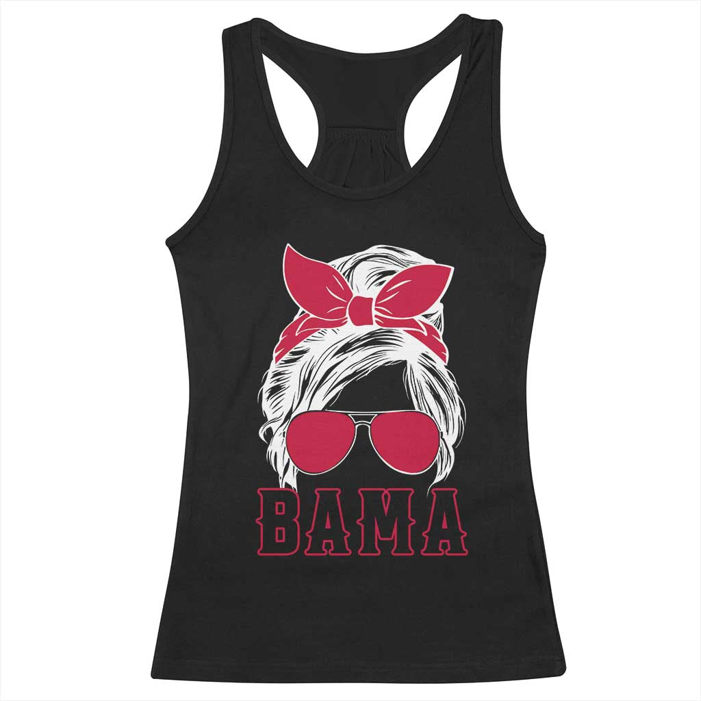 Alabama Fan Racerback Tank Top Bama Football Lover Game Day Messy Bun TS10 Black Print Your Wear