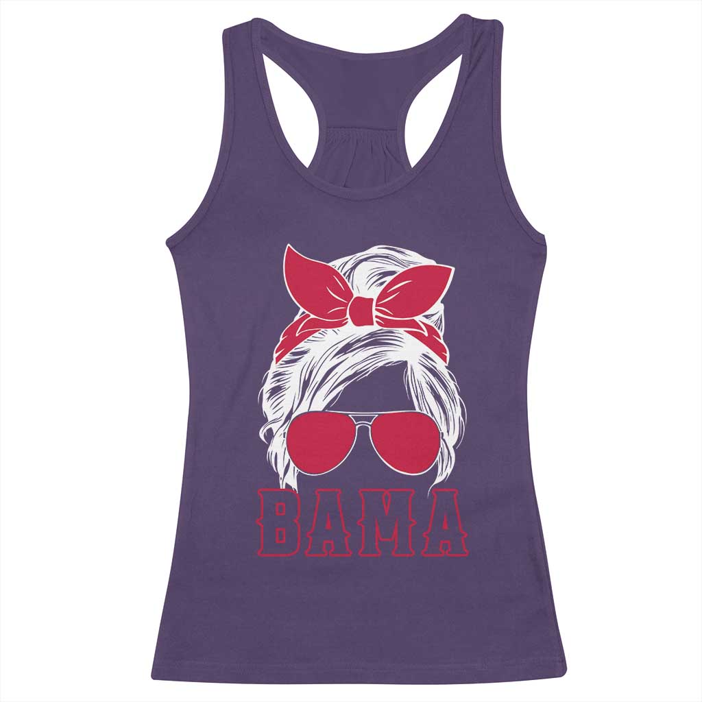 Alabama Fan Racerback Tank Top Bama Football Lover Game Day Messy Bun TS10 Purple Print Your Wear