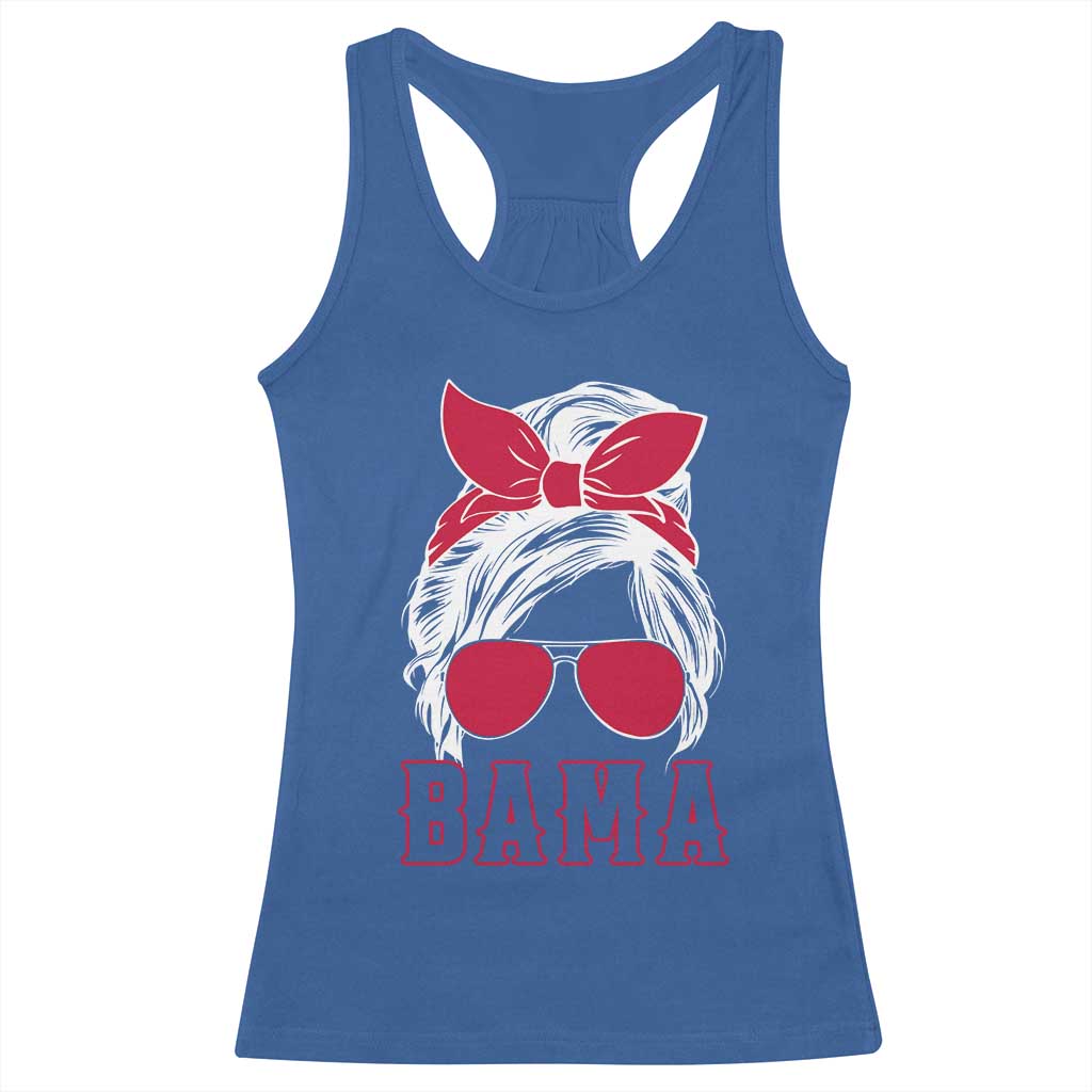 Alabama Fan Racerback Tank Top Bama Football Lover Game Day Messy Bun TS10 Royal Blue Print Your Wear