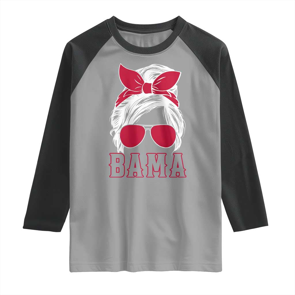Alabama Fan Raglan Shirt Bama Football Lover Game Day Messy Bun TS10 Sport Gray Black Print Your Wear