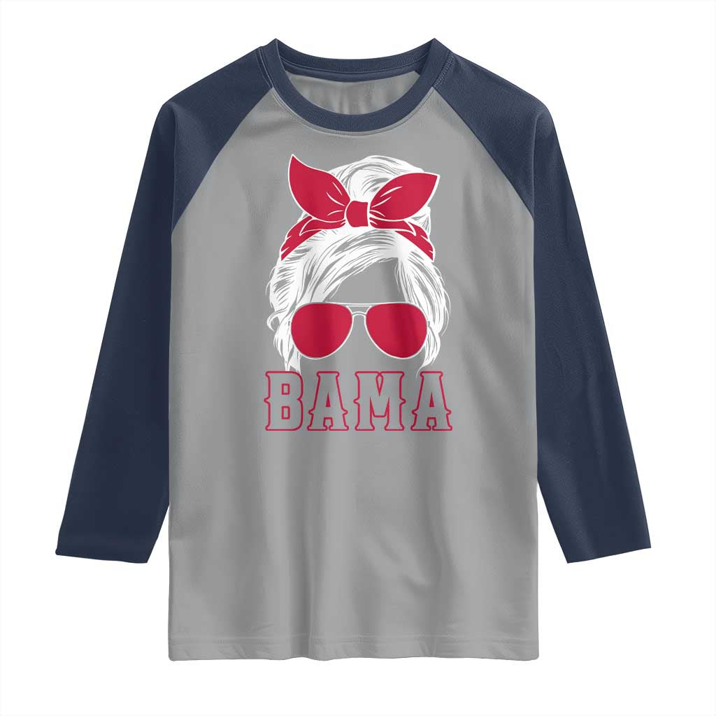 Alabama Fan Raglan Shirt Bama Football Lover Game Day Messy Bun TS10 Sport Gray Navy Print Your Wear