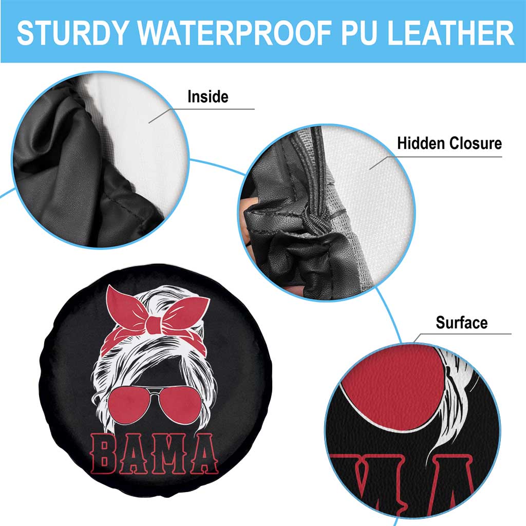 Alabama Fan Spare Tire Cover Bama Football Lover Game Day Messy Bun TS10 Print Your Wear