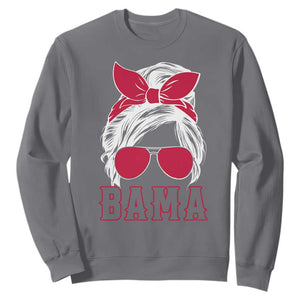 Alabama Fan Sweatshirt Bama Football Lover Game Day Messy Bun TS10 Charcoal Print Your Wear