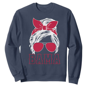 Alabama Fan Sweatshirt Bama Football Lover Game Day Messy Bun TS10 Navy Print Your Wear