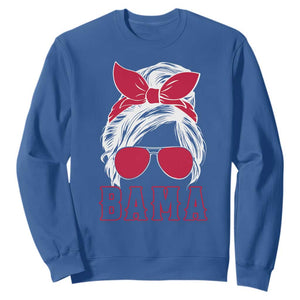 Alabama Fan Sweatshirt Bama Football Lover Game Day Messy Bun TS10 Royal Blue Print Your Wear