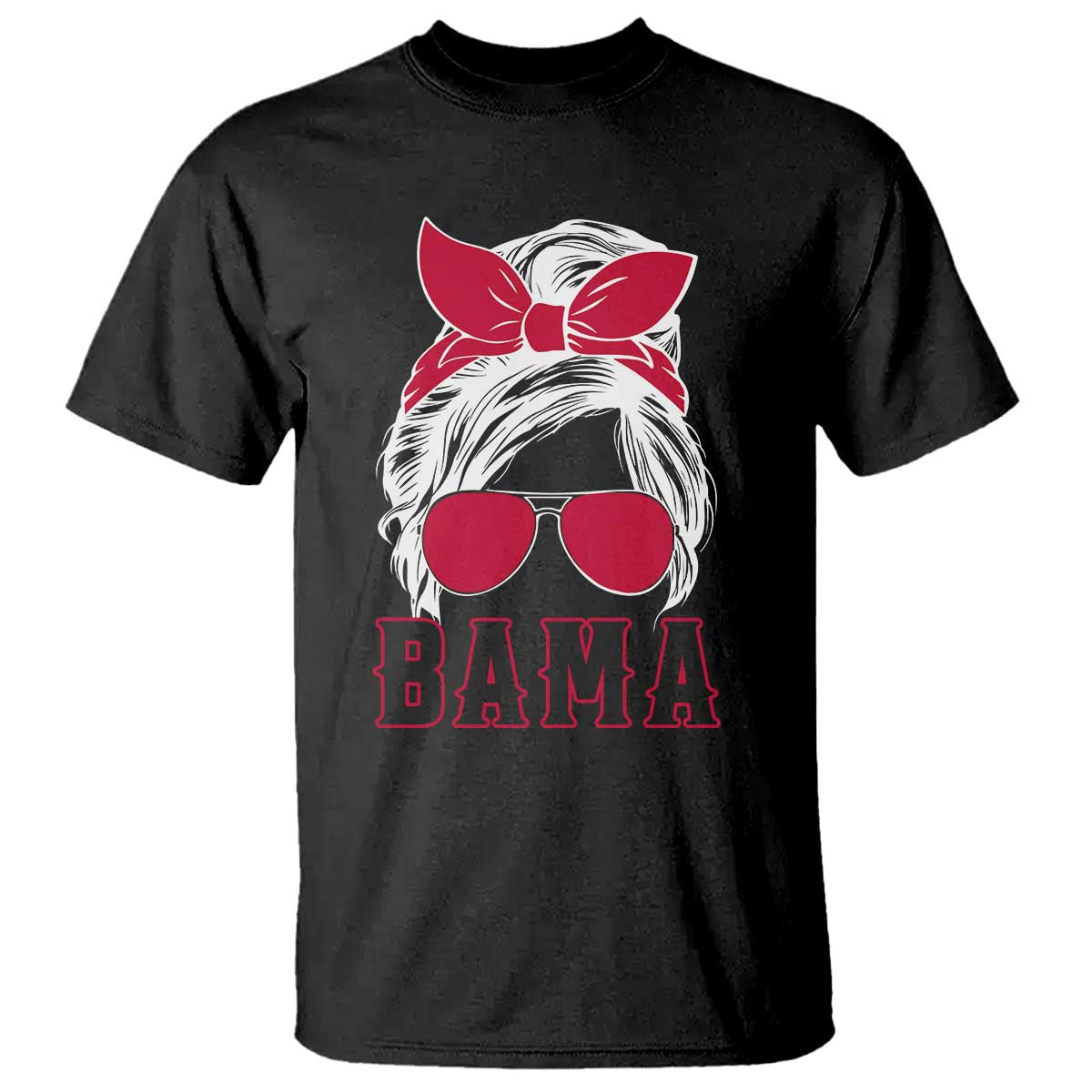 Alabama Fan T Shirt Bama Football Lover Game Day Messy Bun TS10 Black Print Your Wear