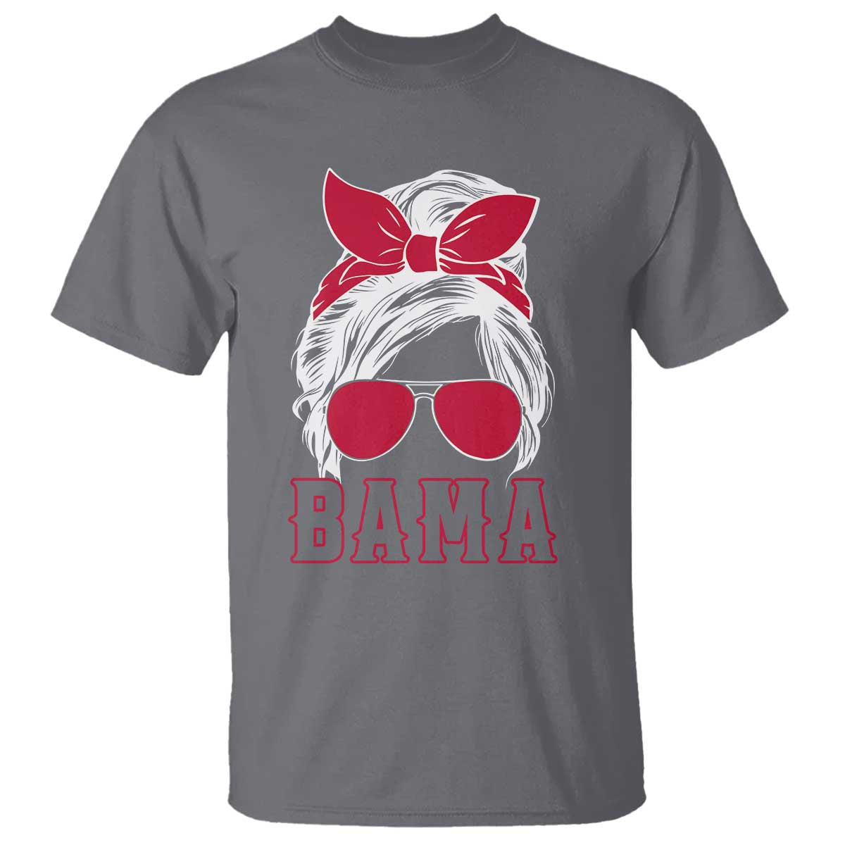Alabama Fan T Shirt Bama Football Lover Game Day Messy Bun TS10 Charcoal Print Your Wear