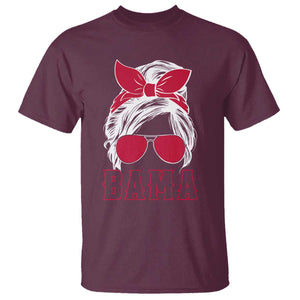 Alabama Fan T Shirt Bama Football Lover Game Day Messy Bun TS10 Maroon Print Your Wear