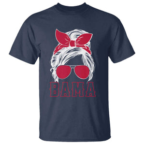 Alabama Fan T Shirt Bama Football Lover Game Day Messy Bun TS10 Navy Print Your Wear