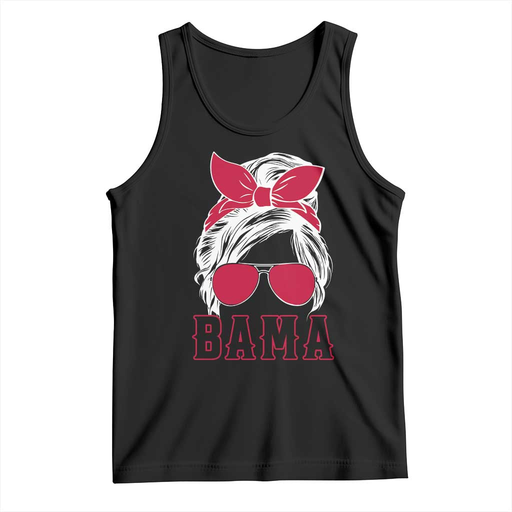 Alabama Fan Tank Top Bama Football Lover Game Day Messy Bun TS10 Black Print Your Wear
