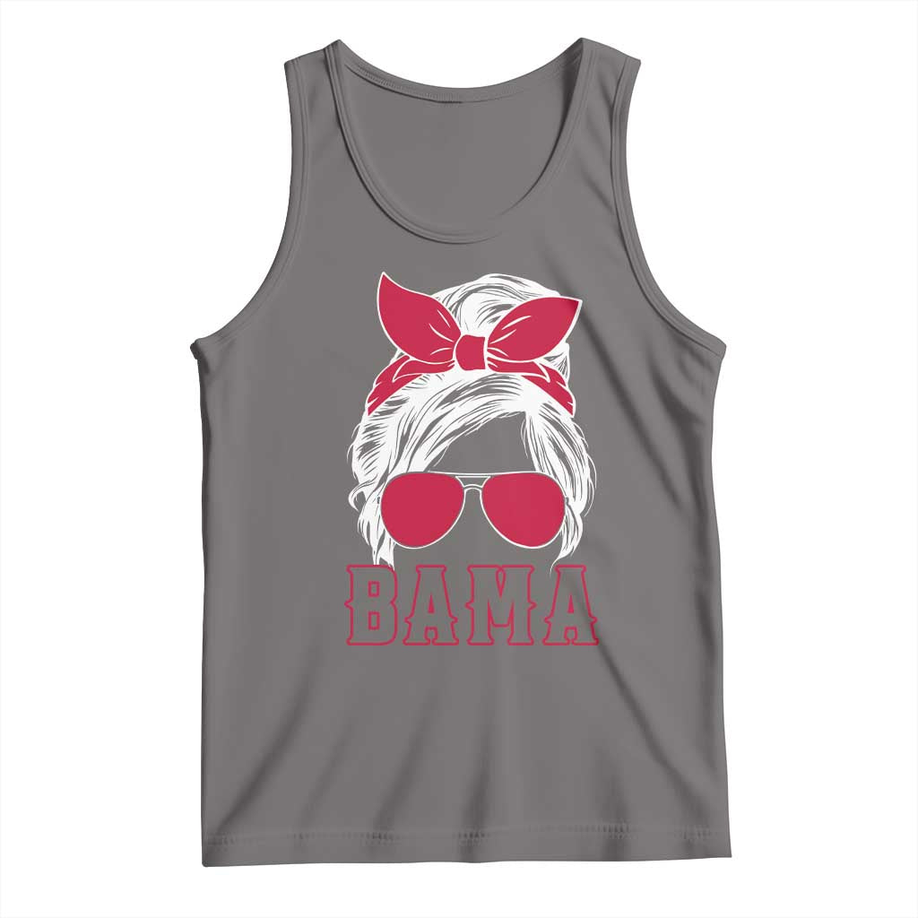 Alabama Fan Tank Top Bama Football Lover Game Day Messy Bun TS10 Deep Heather Print Your Wear