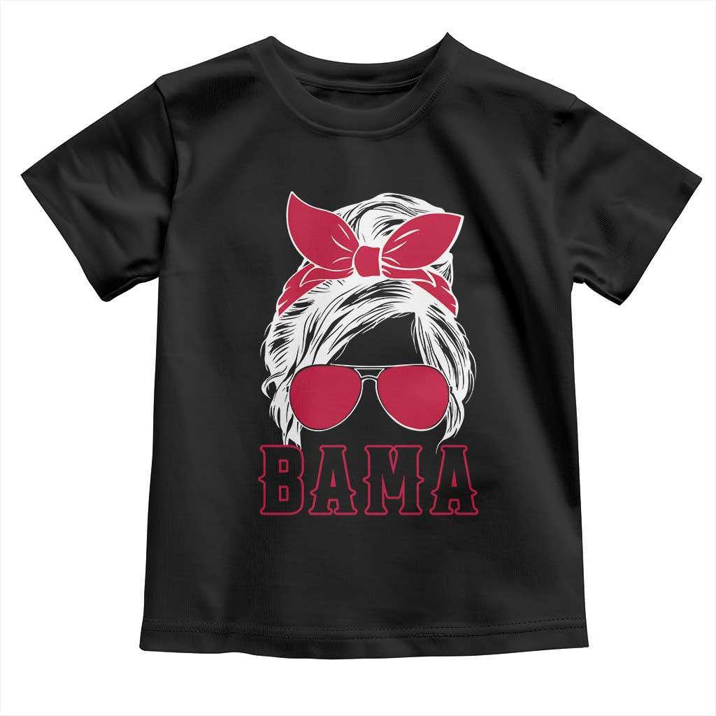 Alabama Fan Toddler T Shirt Bama Football Lover Game Day Messy Bun TS10 Black Print Your Wear