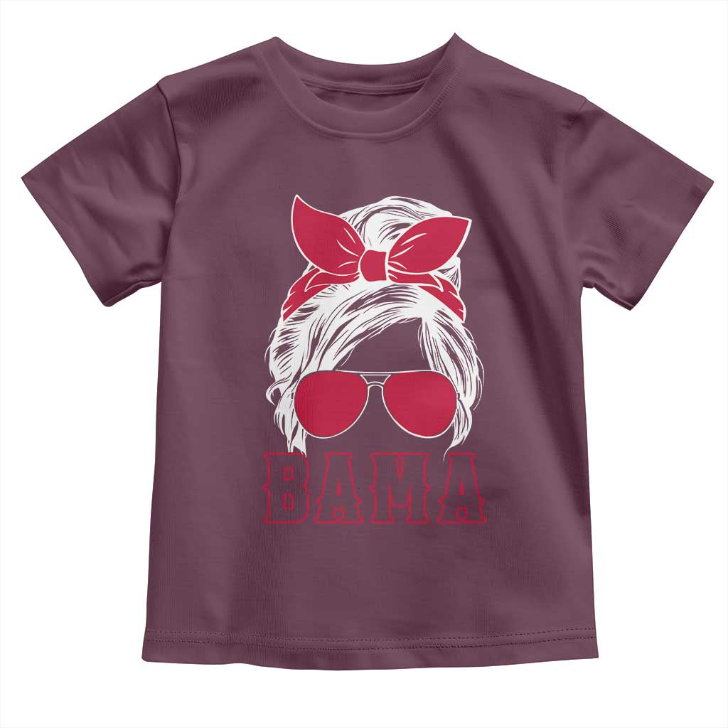 Alabama Fan Toddler T Shirt Bama Football Lover Game Day Messy Bun TS10 Maroon Print Your Wear