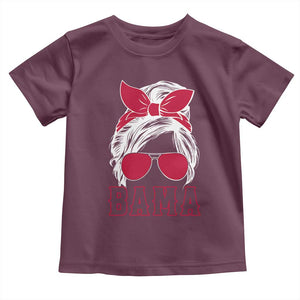 Alabama Fan Toddler T Shirt Bama Football Lover Game Day Messy Bun TS10 Maroon Print Your Wear