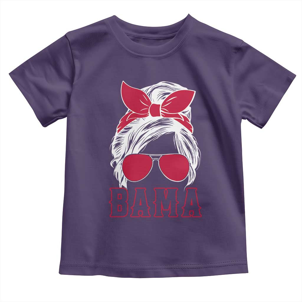 Alabama Fan Toddler T Shirt Bama Football Lover Game Day Messy Bun TS10 Purple Print Your Wear