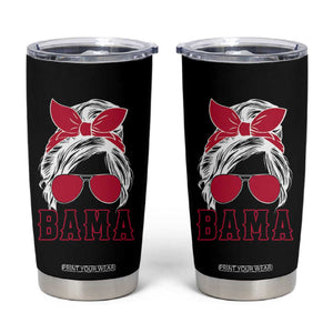 Alabama Fan Tumbler Cup Bama Football Lover Game Day Messy Bun TS10 Black Print Your Wear