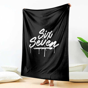 Fun Six Seven Meme Throw Blanket Funny 6 7 Meme Gen Alpha Slang Streetwear TS10 Print Your Wear