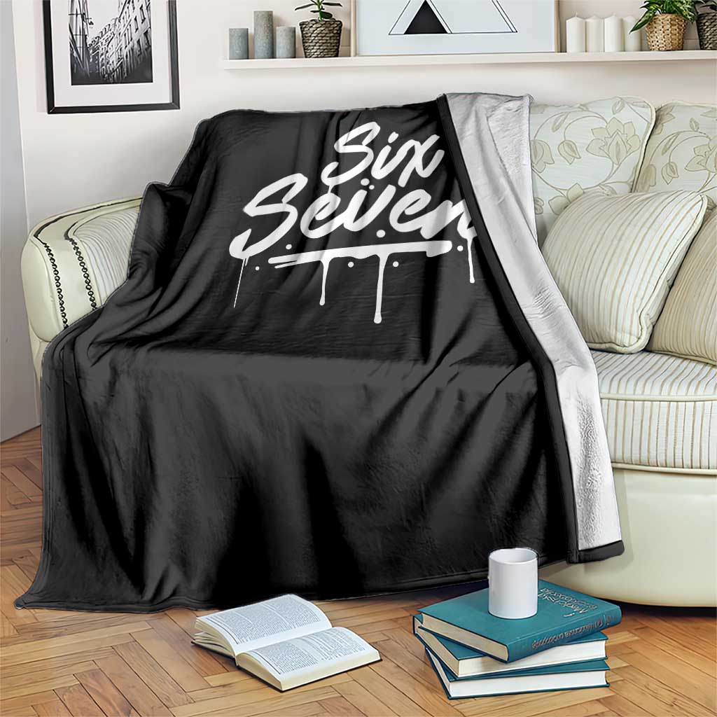 Fun Six Seven Meme Throw Blanket Funny 6 7 Meme Gen Alpha Slang Streetwear TS10 Print Your Wear