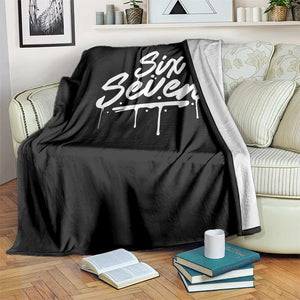 Fun Six Seven Meme Throw Blanket Funny 6 7 Meme Gen Alpha Slang Streetwear TS10 Print Your Wear