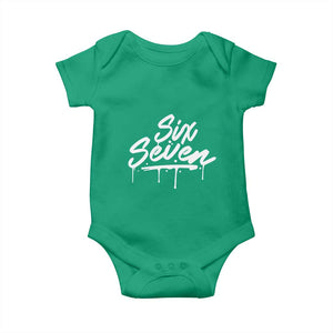 Fun Six Seven Meme Baby Onesie Funny 6 7 Meme Gen Alpha Slang Streetwear TS10 Irish Green Print Your Wear