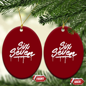 Fun Six Seven Meme Ceramic Ornament Funny 6 7 Meme Gen Alpha Slang Streetwear TS10 Print Your Wear