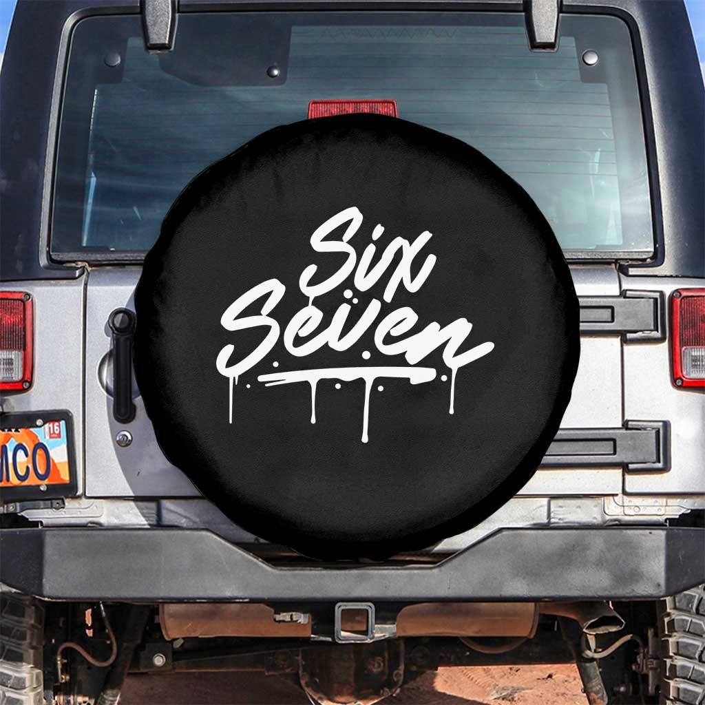 Fun Six Seven Meme Spare Tire Cover Funny 6 7 Meme Gen Alpha Slang Streetwear TS10 No hole Black Print Your Wear