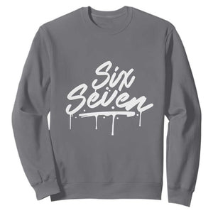 Fun Six Seven Meme Sweatshirt Funny 6 7 Meme Gen Alpha Slang Streetwear TS10 Charcoal Print Your Wear