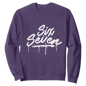 Fun Six Seven Meme Sweatshirt Funny 6 7 Meme Gen Alpha Slang Streetwear TS10 Purple Print Your Wear