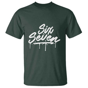 Fun Six Seven Meme T Shirt Funny 6 7 Meme Gen Alpha Slang Streetwear TS10 Dark Forest Green Print Your Wear