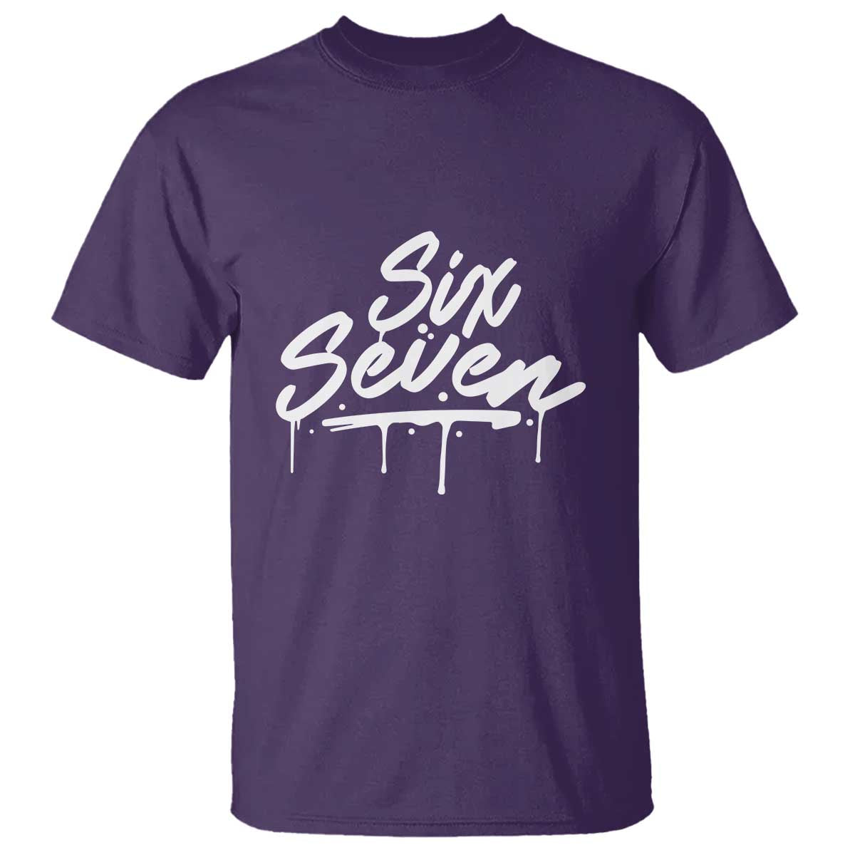 Fun Six Seven Meme T Shirt Funny 6 7 Meme Gen Alpha Slang Streetwear TS10 Purple Print Your Wear