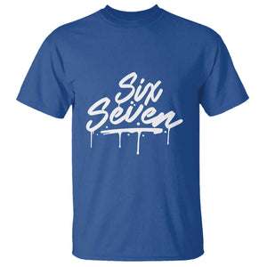 Fun Six Seven Meme T Shirt Funny 6 7 Meme Gen Alpha Slang Streetwear TS10 Royal Blue Print Your Wear