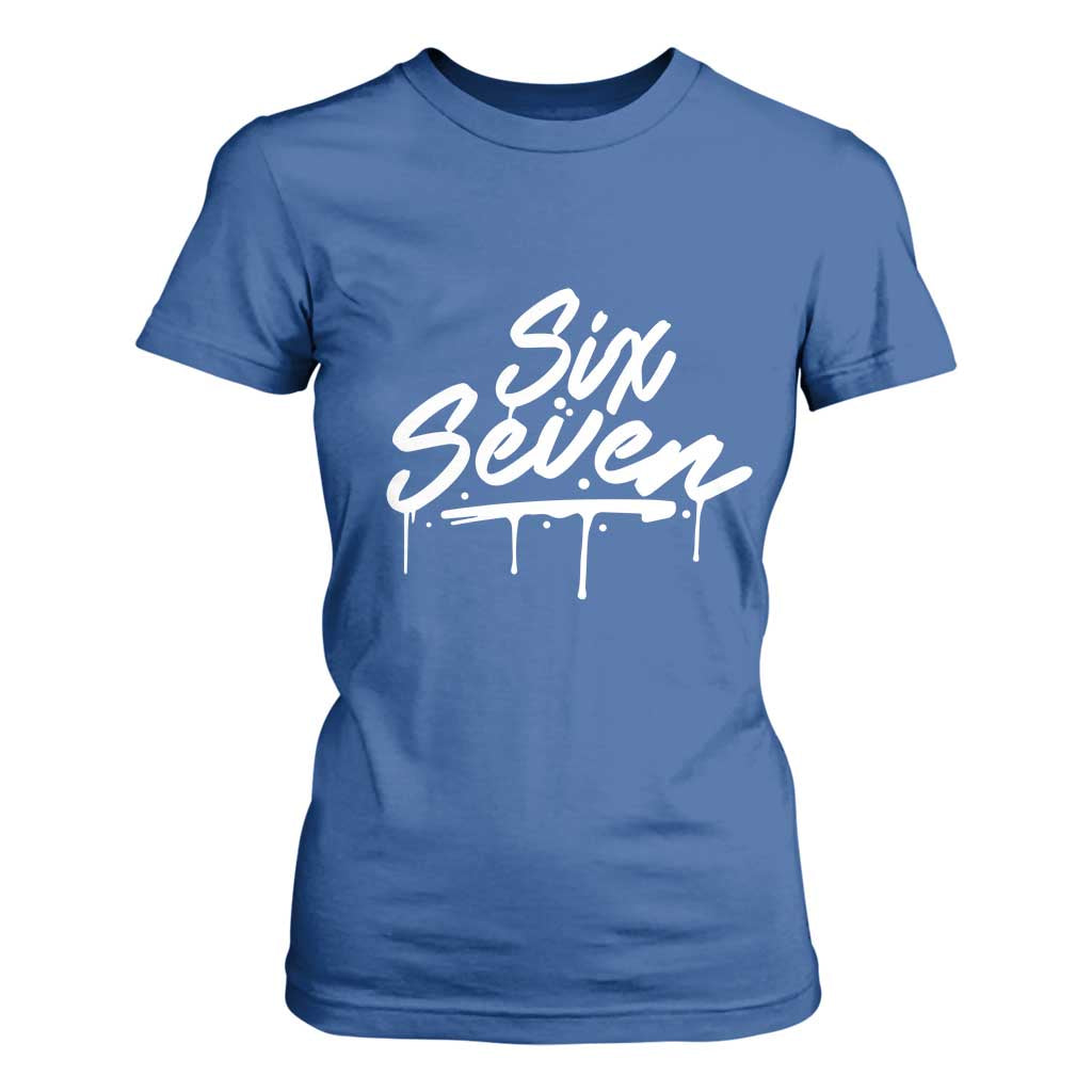 Fun Six Seven Meme T Shirt For Women Funny 6 7 Meme Gen Alpha Slang Streetwear TS10 Royal Blue Print Your Wear