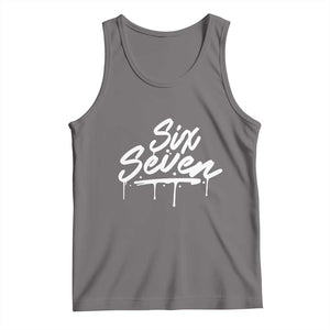 Fun Six Seven Meme Tank Top Funny 6 7 Meme Gen Alpha Slang Streetwear TS10 Deep Heather Print Your Wear