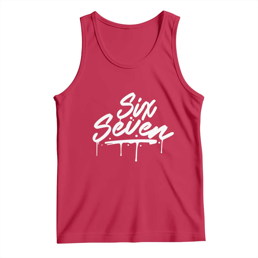 Fun Six Seven Meme Tank Top Funny 6 7 Meme Gen Alpha Slang Streetwear TS10 Red Print Your Wear