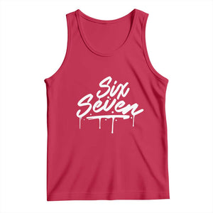 Fun Six Seven Meme Tank Top Funny 6 7 Meme Gen Alpha Slang Streetwear TS10 Red Print Your Wear