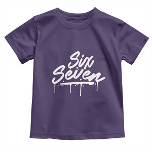 Fun Six Seven Meme Toddler T Shirt Funny 6 7 Meme Gen Alpha Slang Streetwear TS10 Purple Print Your Wear