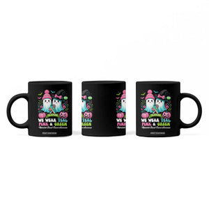 Metastatic Breast Cancer Awareness Ghost Coffee Mug Halloween Green Teal Pink Ribbon TS10 Print Your Wear