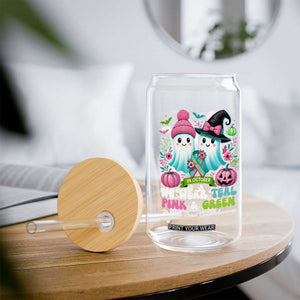 Metastatic Breast Cancer Awareness Ghost Glass Can Halloween Green Teal Pink Ribbon TS10 Print Your Wear