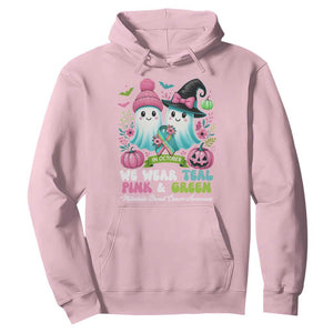 Metastatic Breast Cancer Awareness Ghost Hoodie Halloween Green Teal Pink Ribbon TS10 Light Pink Print Your Wear