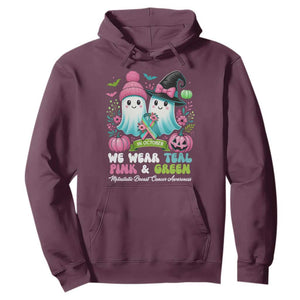 Metastatic Breast Cancer Awareness Ghost Hoodie Halloween Green Teal Pink Ribbon TS10 Maroon Print Your Wear