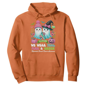 Metastatic Breast Cancer Awareness Ghost Hoodie Halloween Green Teal Pink Ribbon TS10 Orange Print Your Wear