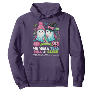 Metastatic Breast Cancer Awareness Ghost Hoodie Halloween Green Teal Pink Ribbon TS10 Purple Print Your Wear