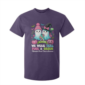 Metastatic Breast Cancer Awareness Ghost T Shirt For Kid Halloween Green Teal Pink Ribbon TS10 Purple Print Your Wear