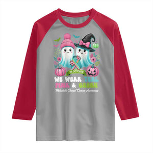 Metastatic Breast Cancer Awareness Ghost Raglan Shirt Halloween Green Teal Pink Ribbon TS10 Sport Gray Red Print Your Wear