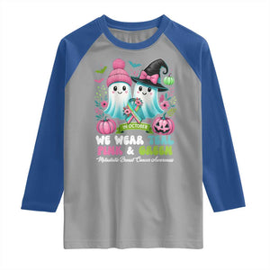 Metastatic Breast Cancer Awareness Ghost Raglan Shirt Halloween Green Teal Pink Ribbon TS10 Sport Gray Royal Print Your Wear