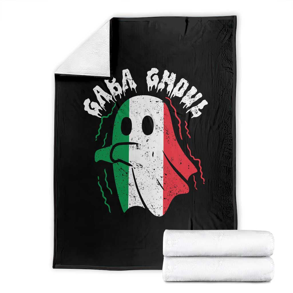 Gabagool Ghost Italian Throw Blanket Funny Halloween Costume Gaba Ghoul Pun - Print Your Wear