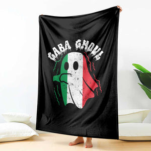 Gabagool Ghost Italian Throw Blanket Funny Halloween Costume Gaba Ghoul Pun - Print Your Wear