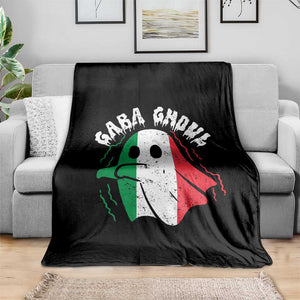 Gabagool Ghost Italian Throw Blanket Funny Halloween Costume Gaba Ghoul Pun - Print Your Wear