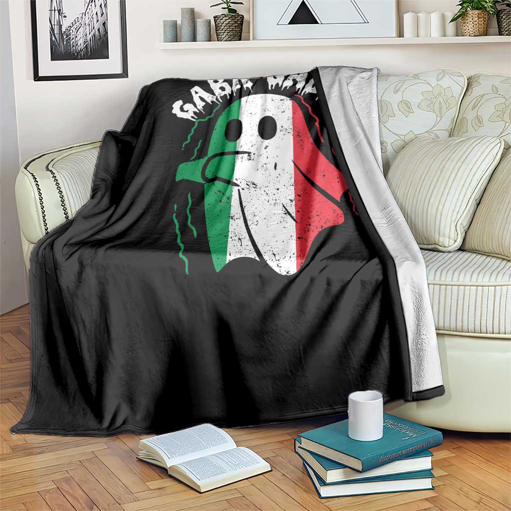 Gabagool Ghost Italian Throw Blanket Funny Halloween Costume Gaba Ghoul Pun TS10 Print Your Wear